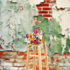 Aperturee - Retro Plaster Shabby Red Brick Wall Photo Backdrop