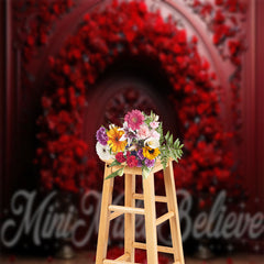 Aperturee - Retro Red Rose Carve Designs Valentines Day Backdrop