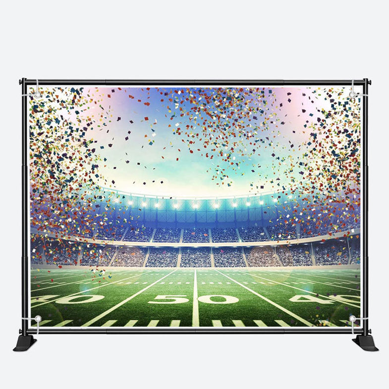 Renaiss 7x5ft Superbowls Backdrop American Football Field Stadium Photography Background Superbowls Sunday Arena Rugby Fans Themed Birthday Baby Shower Party Decors Zoom Photo Studio Booth Props - View #7