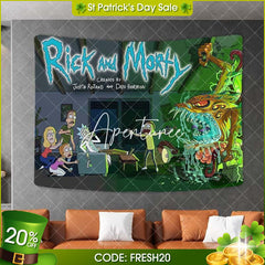 Aperturee - (Ship In 24HR) Rick And Morty Funny Anime Still Life Wall Tapestry