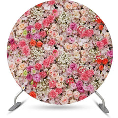 Aperturee - Romantic Colorful Floral Round Backdrop For Wedding