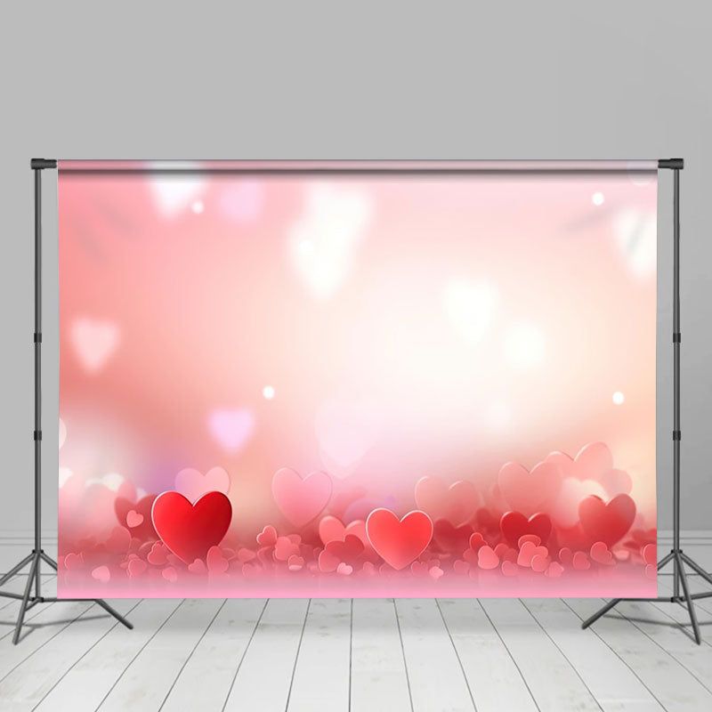 Aperturee - Romantic Red Heart Bokeh Valentines Day Backdrop