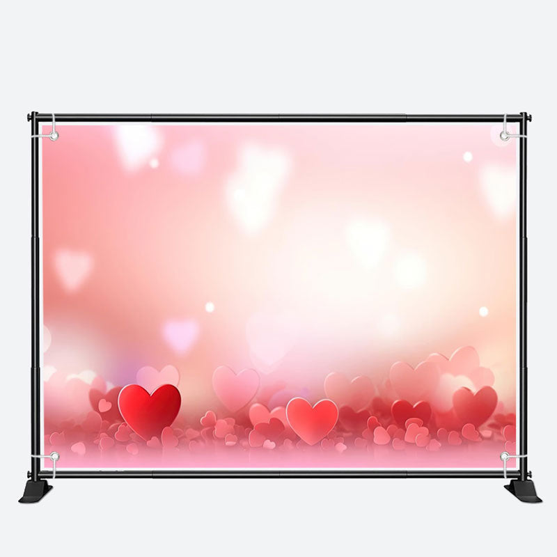 Aperturee - Romantic Red Heart Bokeh Valentines Day Backdrop