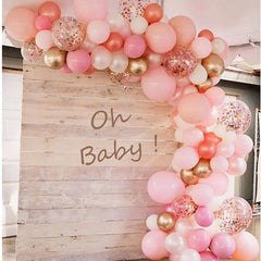 Aperturee - Rose Gold 125 Pack DIY Balloon Arch Kit | Garland Party Decorations - Pink