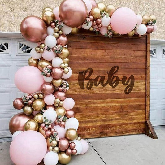 Aperturee Rose Gold 148 Pack Balloon Arch Kit | Party Decorations - White
