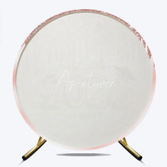 Aperturee - Rose Gold Glitter 2026 Circle Backdrop For Grad Party