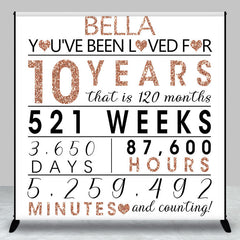 Aperturee - Rose Gold Glitter Letter Custom Anniversary Backdrop