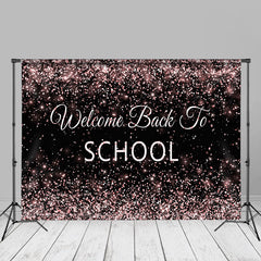 Aperturee - Rose Gold Glitter Welcome Back To School Backdrop
