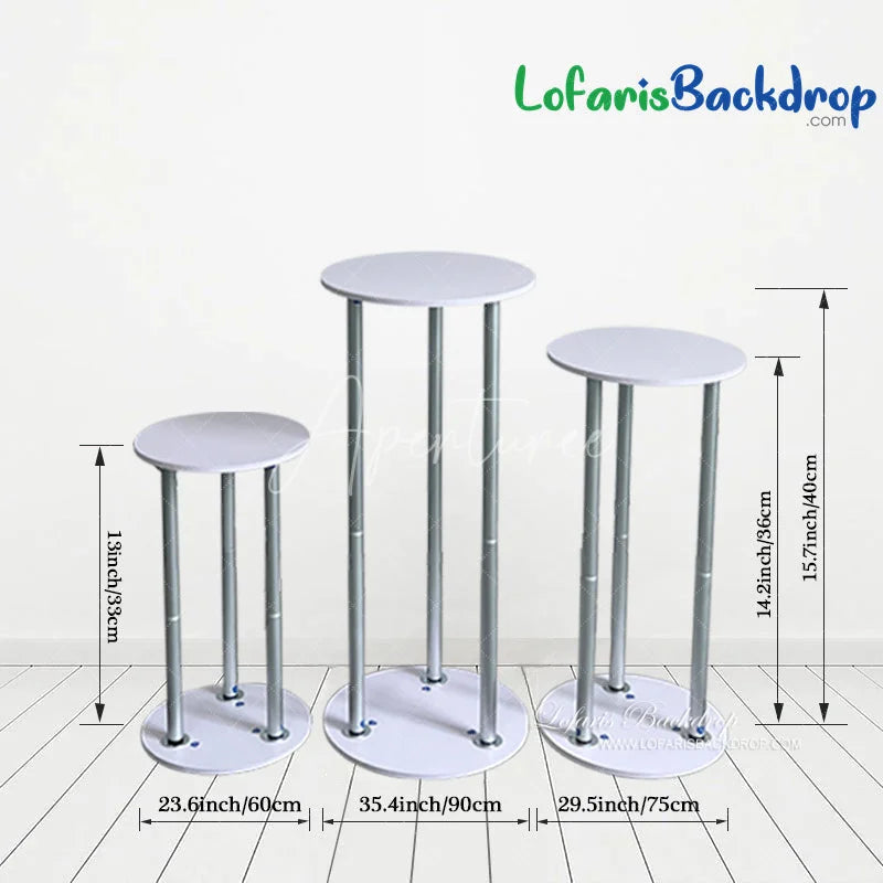 Lofaris Round 3pcs Display Cylinder Metal Pedestals Plinths