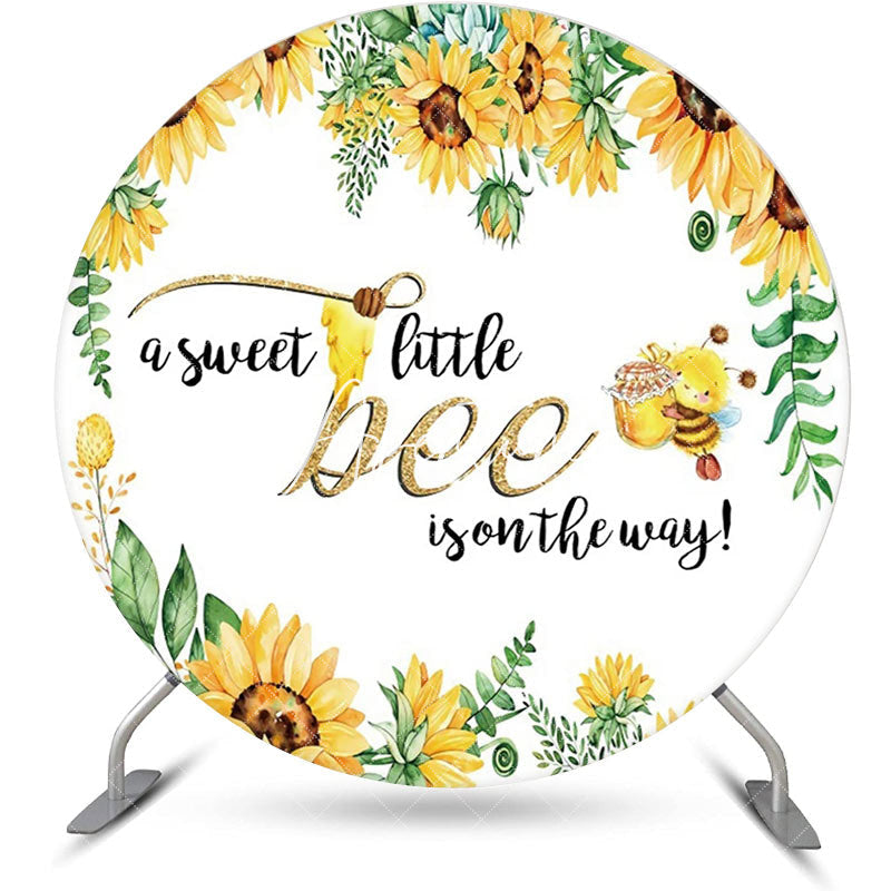 Aperturee - Round Little Bee Honeycomb Backdrop For Baby Shower