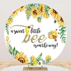 Aperturee - Round Little Bee Honeycomb Backdrop For Baby Shower