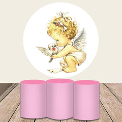 Aperturee Round Lovely Angle With Dove Flower Theme Backdrop Kit