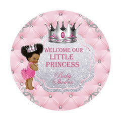 Aperturee - Round Welcome Our Little Princess Baby Shower Backdrop