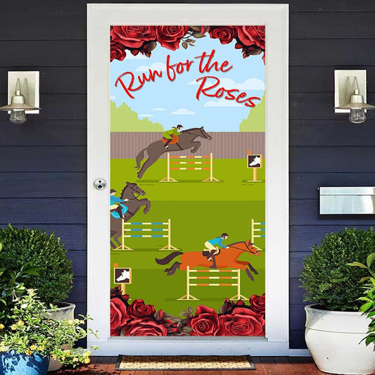 Aperturee - Run For The Roses Kentucky Derby Cartoon Door Cover