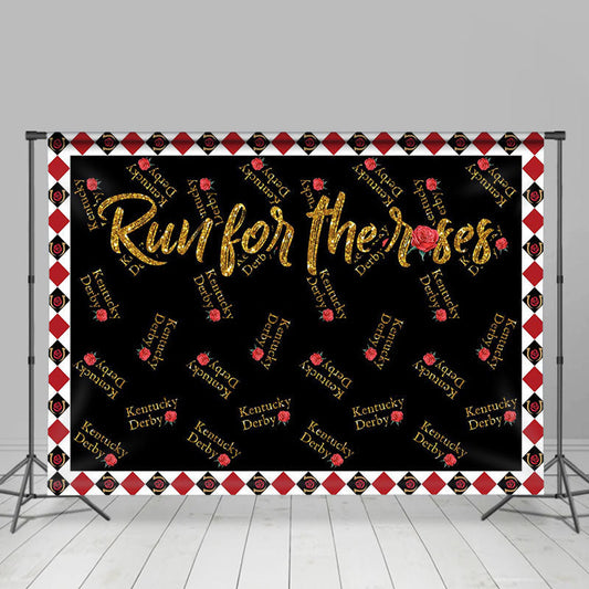 Aperturee - Run For The Roses Step And Repeat Black Backdrop