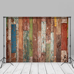 Aperturee - Rustic Colorful Wood Portrait Photoshoot Backdrop