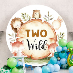 Aperturee - Safari Animals Round Wild 2nd Birthday Backdrop