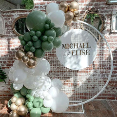 Aperturee Sage Green 137 Pack Diy Balloon Arch Kit | Party Decorations - Gold | White