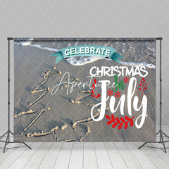 Aperturee - Sand Beach Tree Celebrate Christmas In July Backdrop