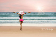 Aperturee - Sandy Beach Waves Sea Summer Photography Backdrop