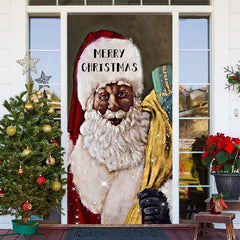 Aperturee - Santa Claus Canvas Christmas Door Cover Decoration