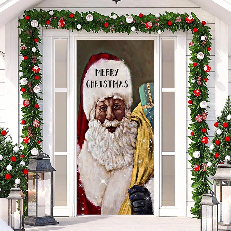 Aperturee - Santa Claus Canvas Christmas Door Cover Decoration