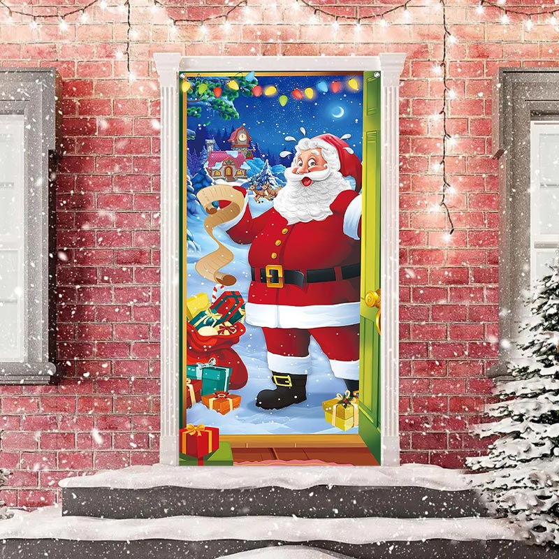 Aperturee - Santa Claus Gift List Snowfield Christmas Door Cover