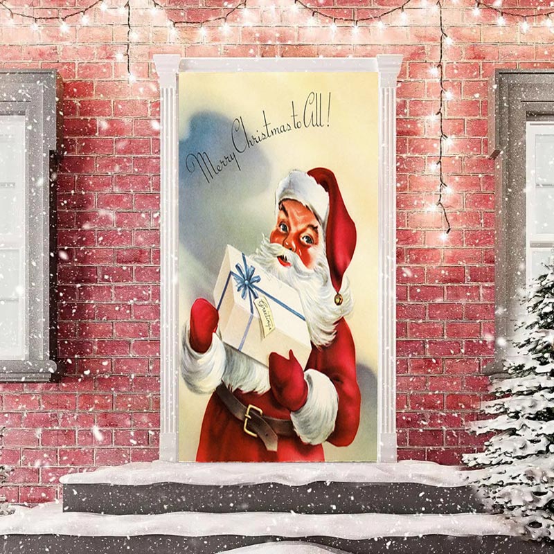 Aperturee - Santa Claus Presents Painting Christmas Door Cover