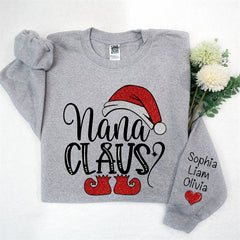 Aperturee - Santa Hat Shoes Nana Kids Custom Christmas Sweatshirt
