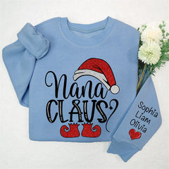 Aperturee - Santa Hat Shoes Nana Kids Custom Christmas Sweatshirt