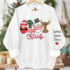 Aperturee - Santa Scarf Mom And Kids Custom Christmas Sweatshirt