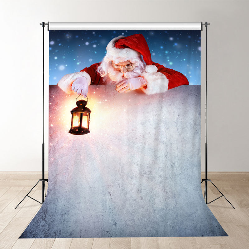 Aperturee - Santa With Lantern Christmas Photo Booth Backdrop