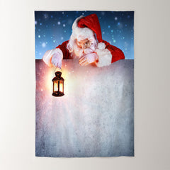 Aperturee - Santa With Lantern Christmas Photo Booth Backdrop