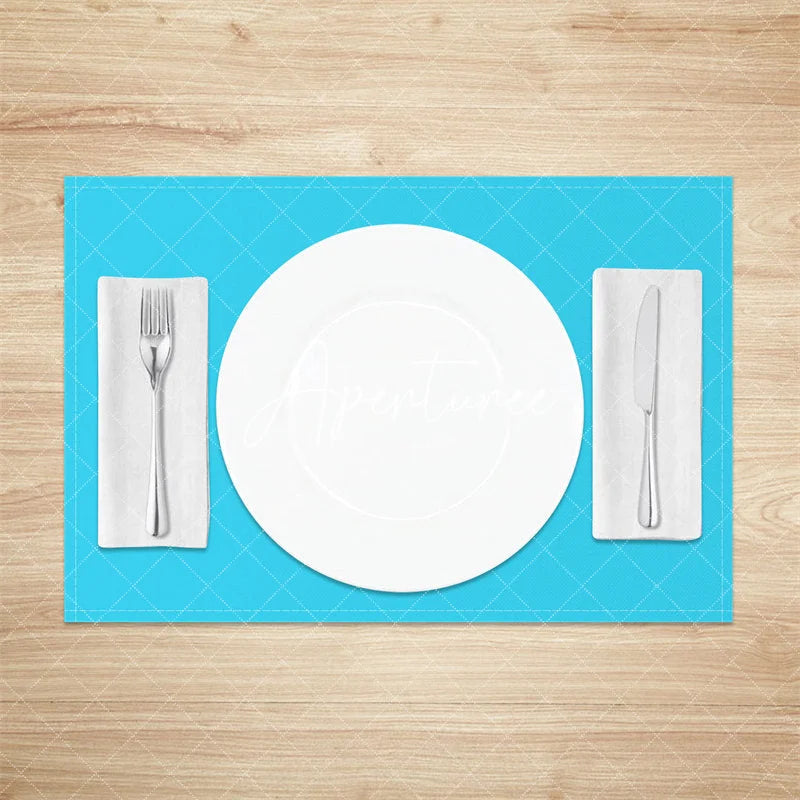 Aperturee - Sapphire Blue Premium Pure Color Set Of 4 Placemats