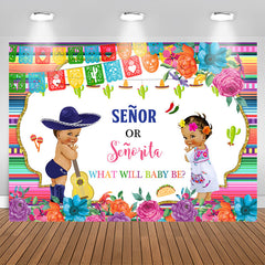Aperturee - Senor and Senorita Cute Backdrop for Baby Shower