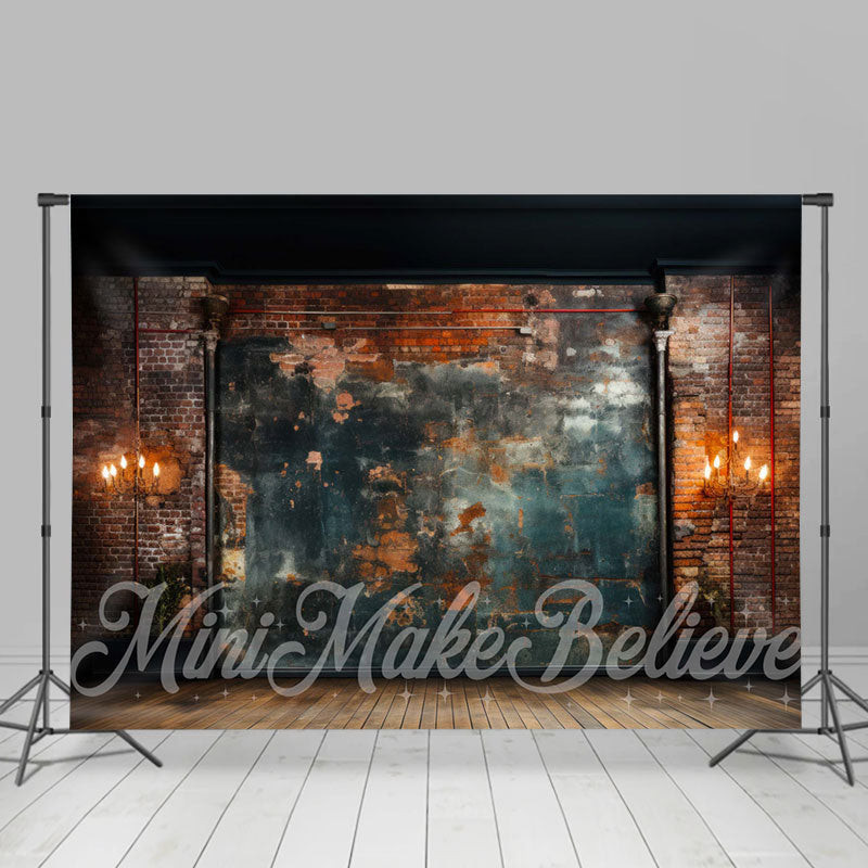 Aperturee - Shabby Graffiti Brick Wall Candle Photo Backdrop