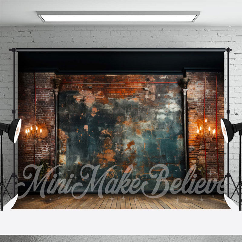 Aperturee - Shabby Graffiti Brick Wall Candle Photo Backdrop