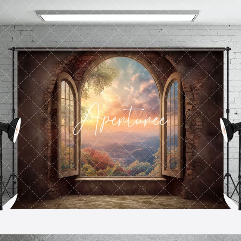 Shabby Room Sunset Natural Window Scenery Backdrop - Aperturee