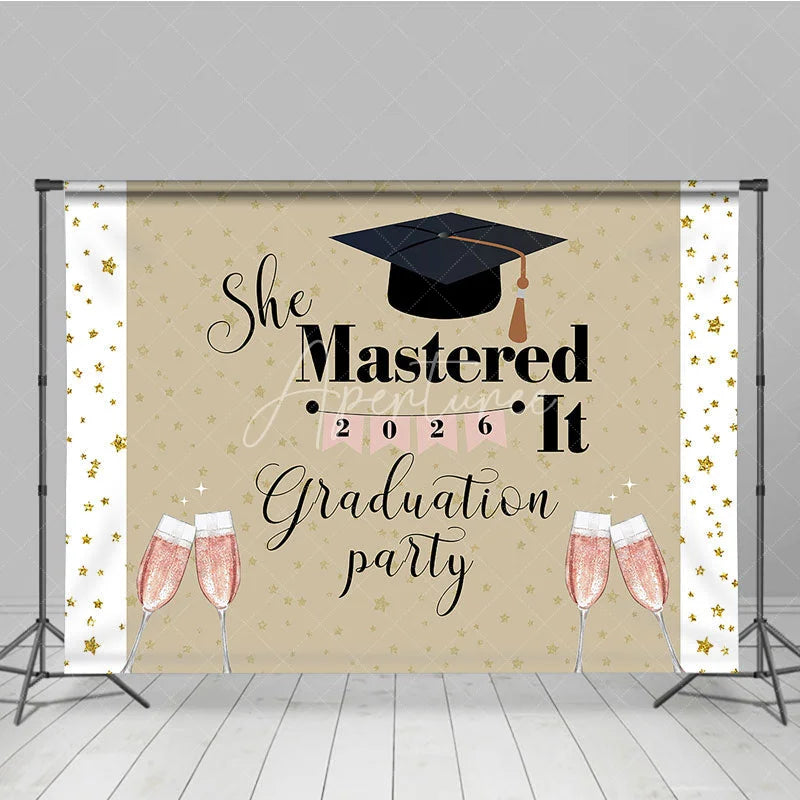 Aperturee - She Mastered It Grad Party 2026 Photo Backdrop