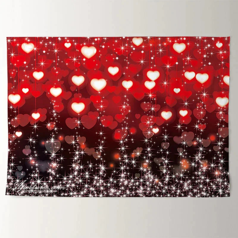 Aperturee - Shiny Red Heart Sweet Happy Valentine Backdrop