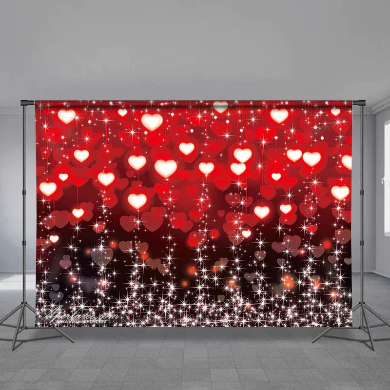 Aperturee - Shiny Red Heart Sweet Happy Valentine Backdrop