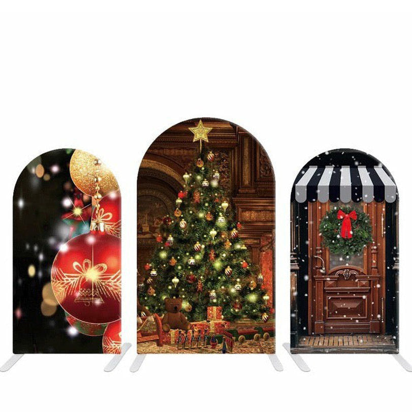 Aperturee - Shop Tree Lantern Merry Christmas Arch Backdrop Kit