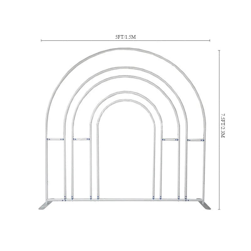 Lofaris Silver 5X7.5FT Hollow Rainbow Arch Backdrop Stand