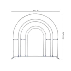 Lofaris Silver 5X7.5FT Hollow Rainbow Arch Backdrop Stand
