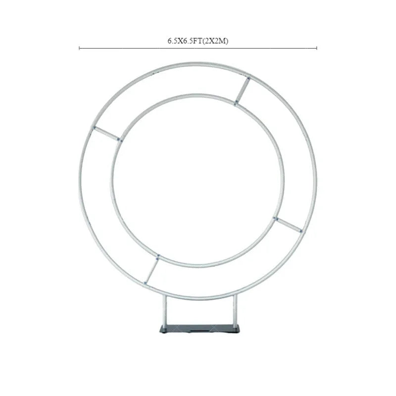 Lofaris Silver 6.5FT Double Layer Round Frame Party Decor