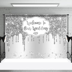 Aperturee - Silver Diamonds Sparkle Backdrop For Wedding Party