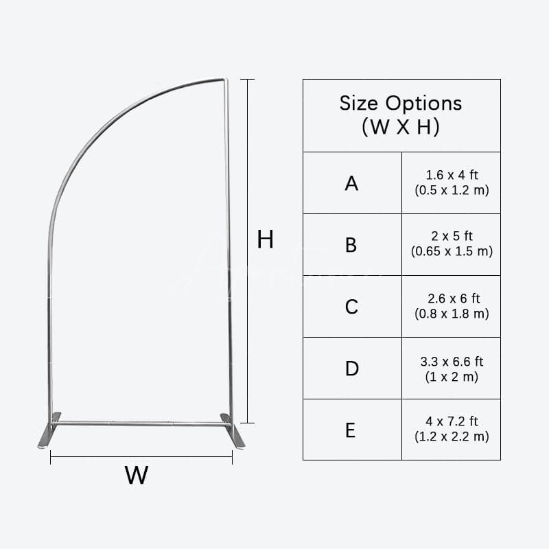 Aperturee - Aperturee Silver Half Moon Arch Backdrop Stand Frame for Wedding