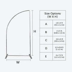 Aperturee - Aperturee Silver Half Moon Arch Backdrop Stand Frame for Wedding