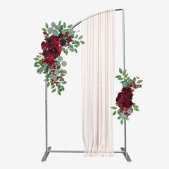 Aperturee - Aperturee Silver Half Moon Arch Backdrop Stand Frame for Wedding