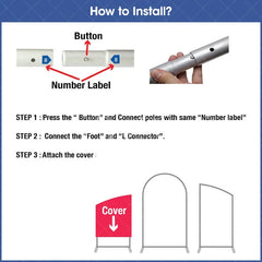 Aperturee - Aperturee Heavy Duty Chiara Arched Frame 3 Piece Set Stands With Carrying Bag for Party Wedding Event Decor